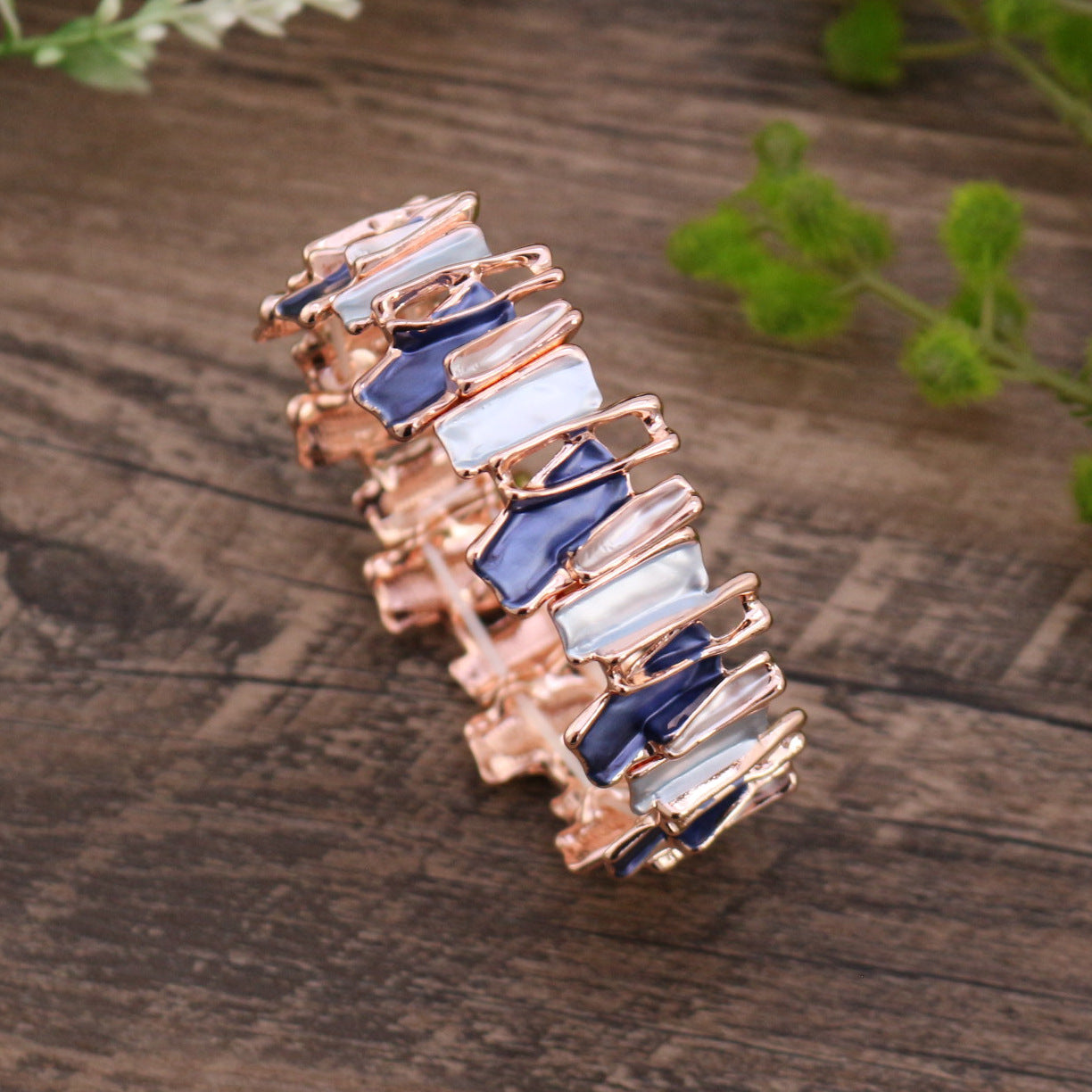 Elegant Multicolor Stone Link Bracelet