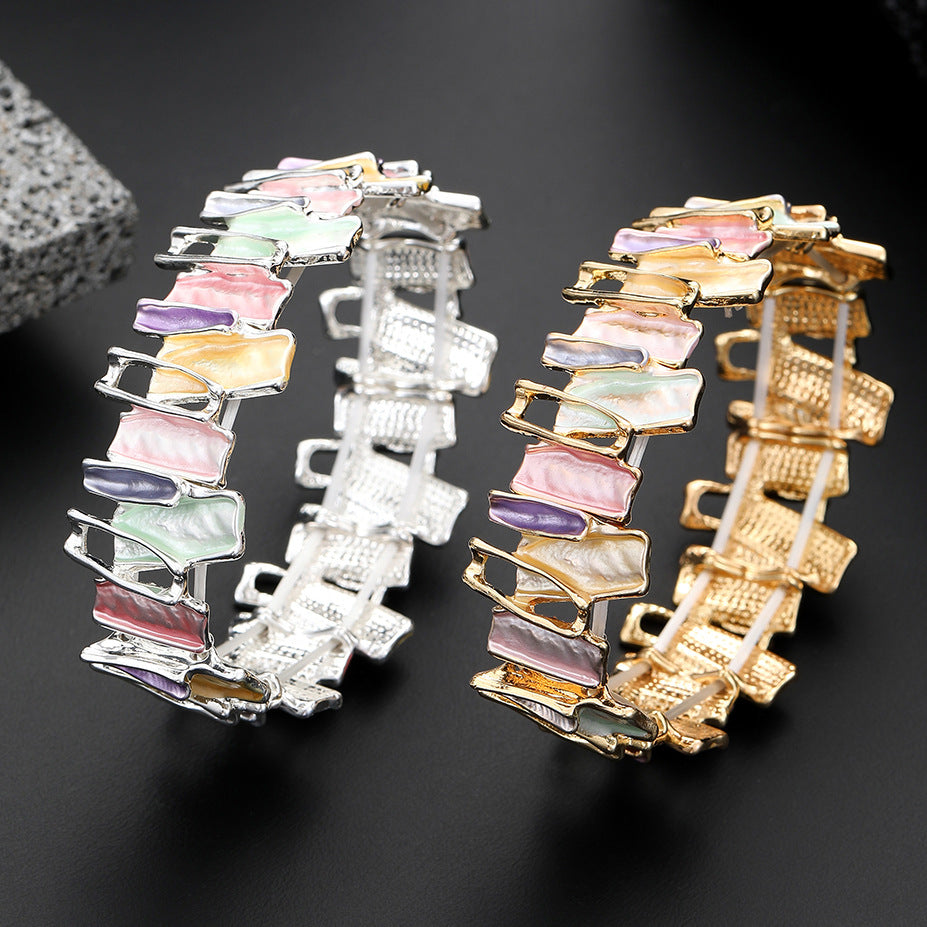 Elegant Multicolor Stone Link Bracelet